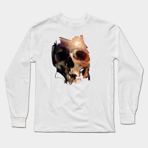 Skull Long Sleeve T-Shirt by morse_illustration